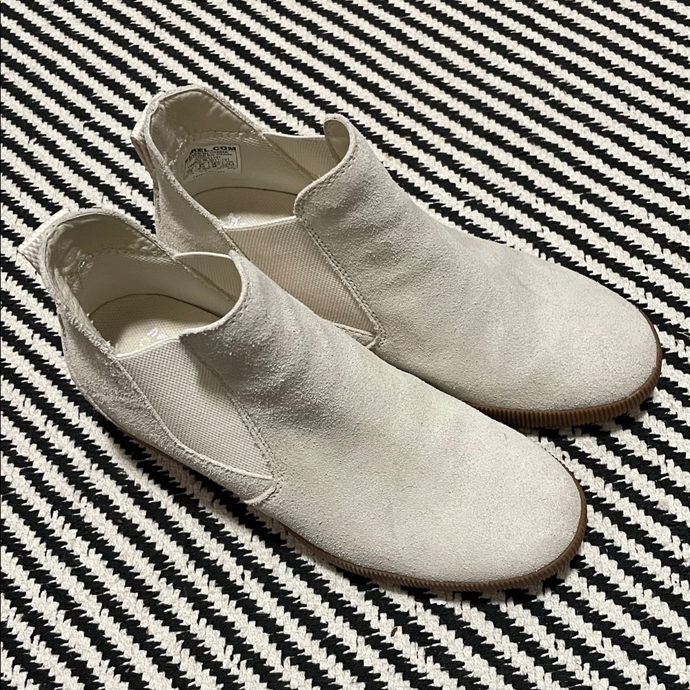 Women's Cream Sorel Out and About Wedge Slip On Ankle Boots